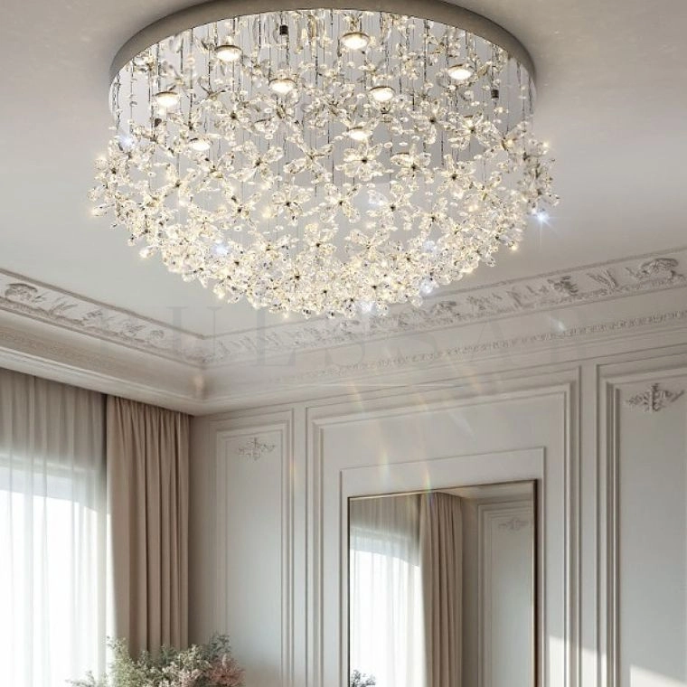 Хрусталь в современном интерьере: потолочная модель Chara CH в гостиной