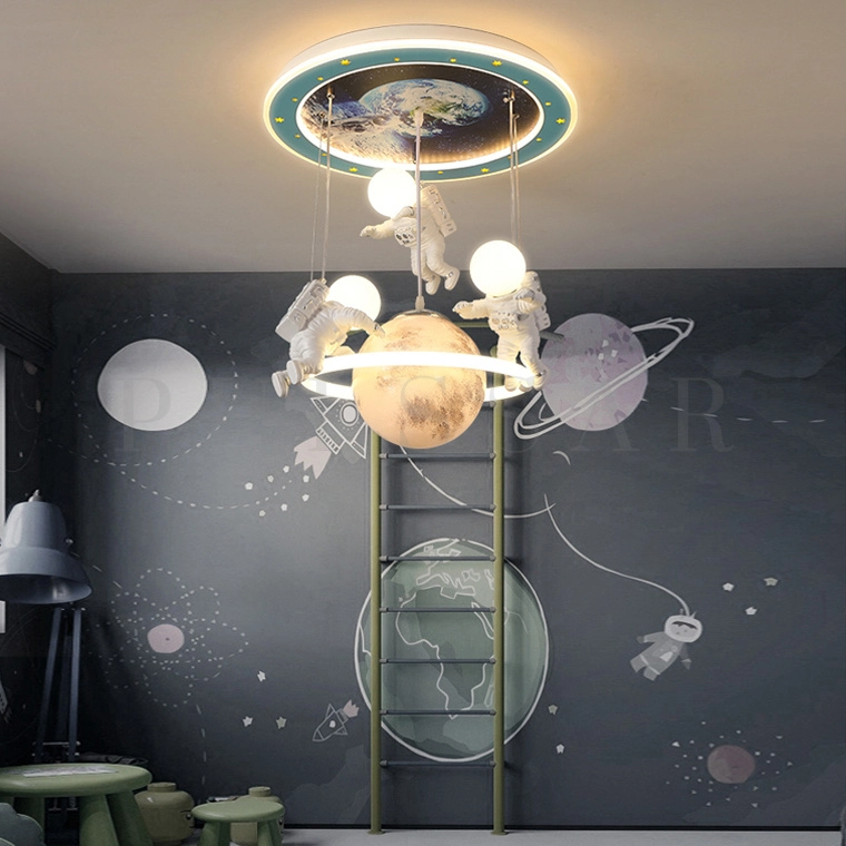Освещение в детскую — потолочный светильник ASTRO MOON с фигурками космонавтов