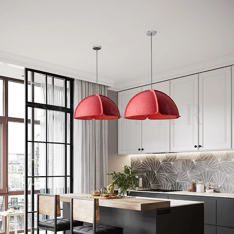 Как вешать потолочный светильник: подвесная люстра с текстильным абажуром в современном интерьере