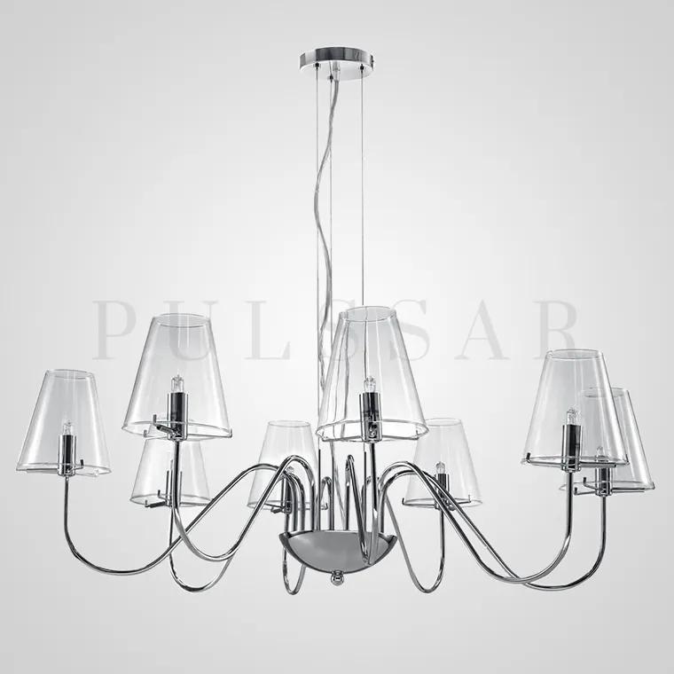 Люстра в классическом стиле — люстра с прозрачными плафонами для гармонии с интерьером в стиле неоклассицизм