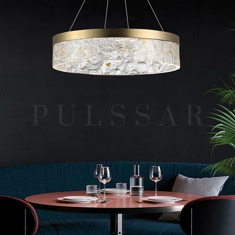 Люстры на кухне фото — кольцевая люстра из металла и акрила в стиле лофт