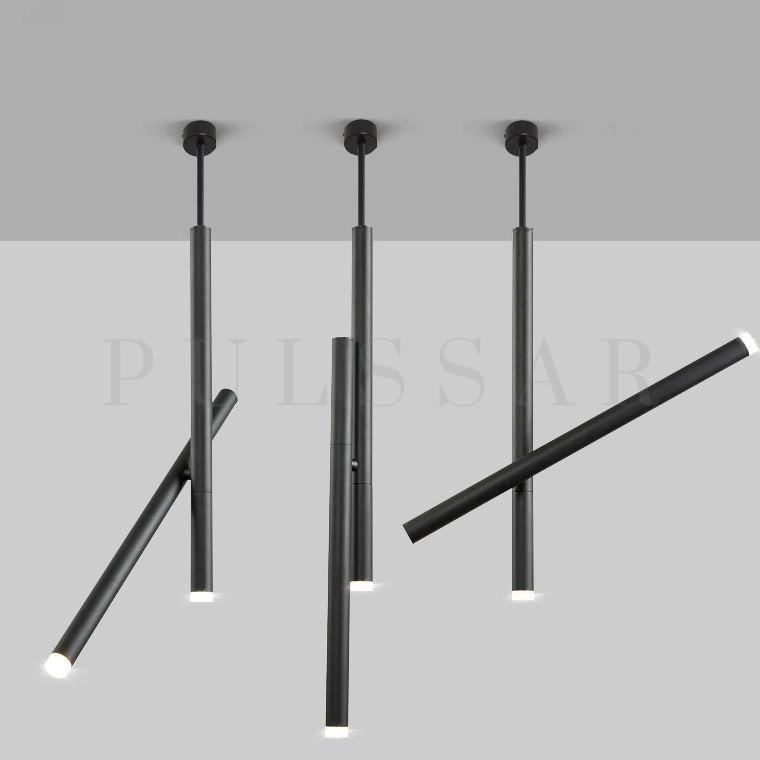 Освещение в стиле хай тек: черные подвесные светильники Освещение в стиле хай тек — люстры с поворотными спотами