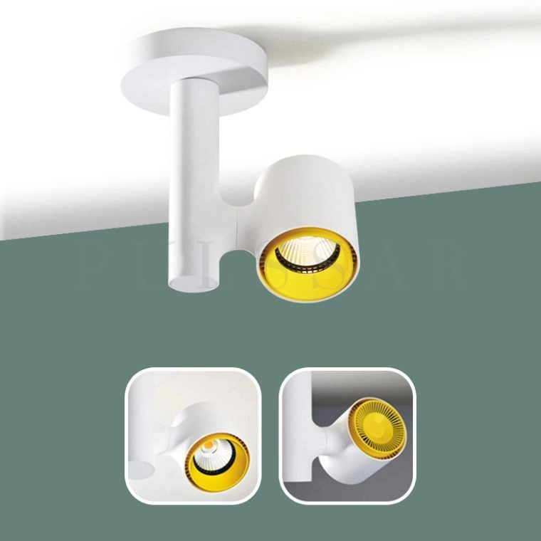 Освещение над компьютерным столом — споты с поворотными плафонами для регулировки направления света