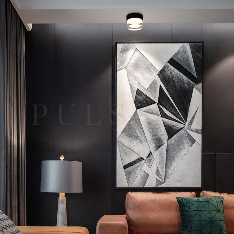 Расположение светильников на натяжном потолке в зале — компактный светильник FEST для зоны отдыха