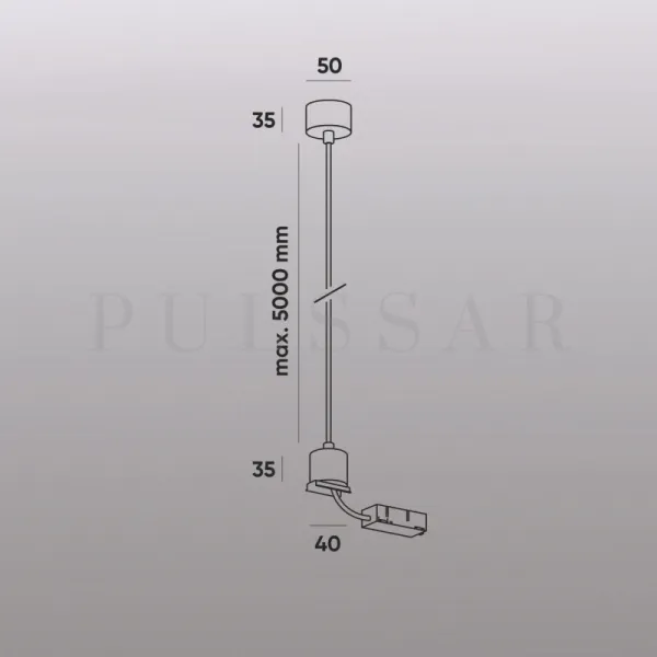 Подвод питания для подвесного монтажа трека SMART BASE TR2124-WH