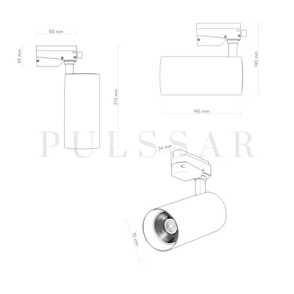 Трековый светильник SOLID KOPER DK6453-BK