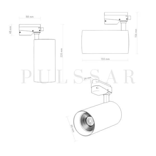 Трековый светильник SOLID KOPER DK6455-BK