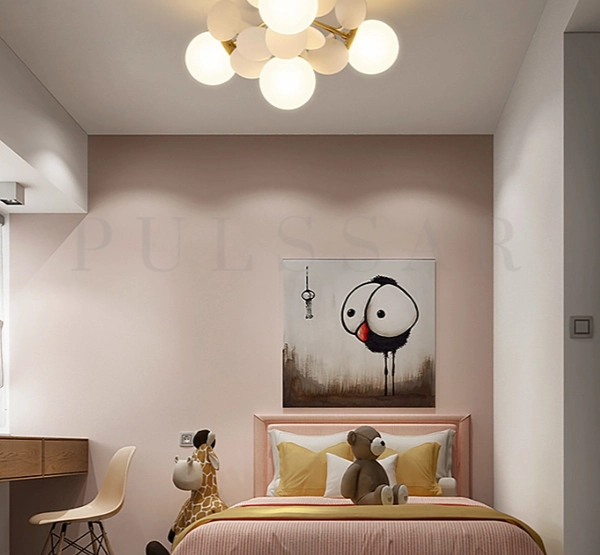 Люстра-шарики с лепестками в интерьере детской комнаты Дизайнерские люстры в детскую: топ-10 тренды 2025-2026