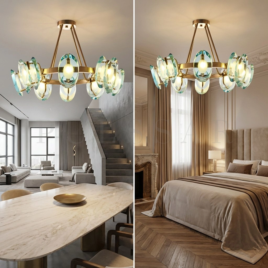 Кольцевая люстра AQUAMARINE