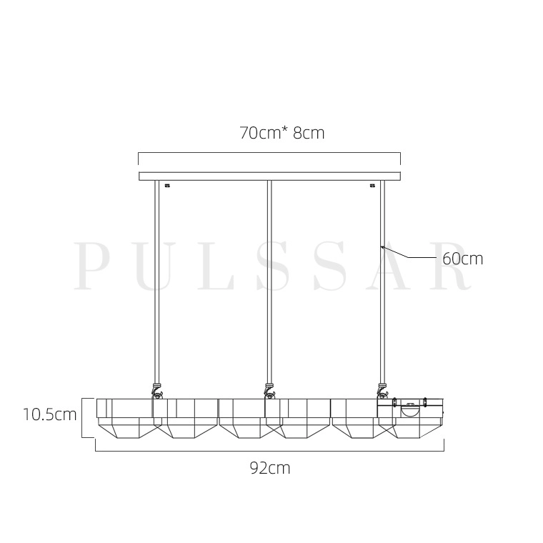 Реечная люстра GALLERY LONG