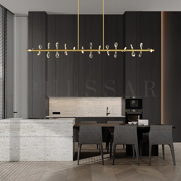 Реечная люстра GLORIOLE SPIN LINE