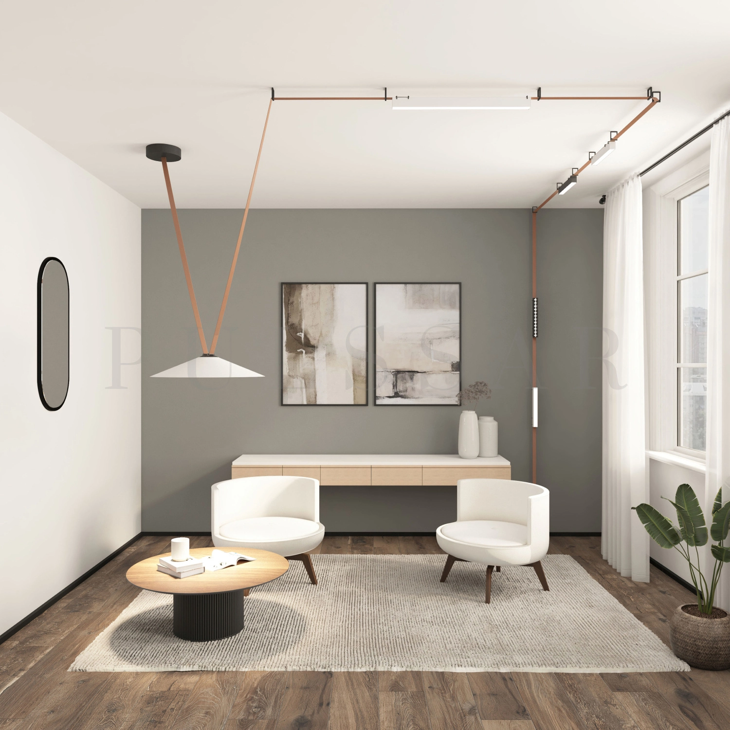 Трековый светильник BELTY SMART FLOW DK5668-WH+BK