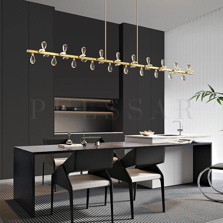 Реечная люстра GLORIOLE SPIN LINE