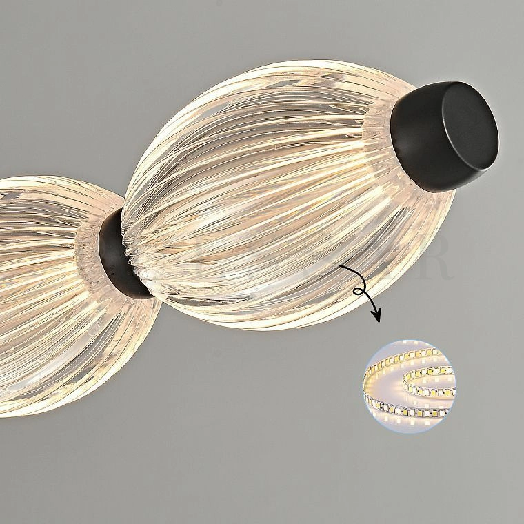 Реечная люстра CARA ELLIPSE LONG